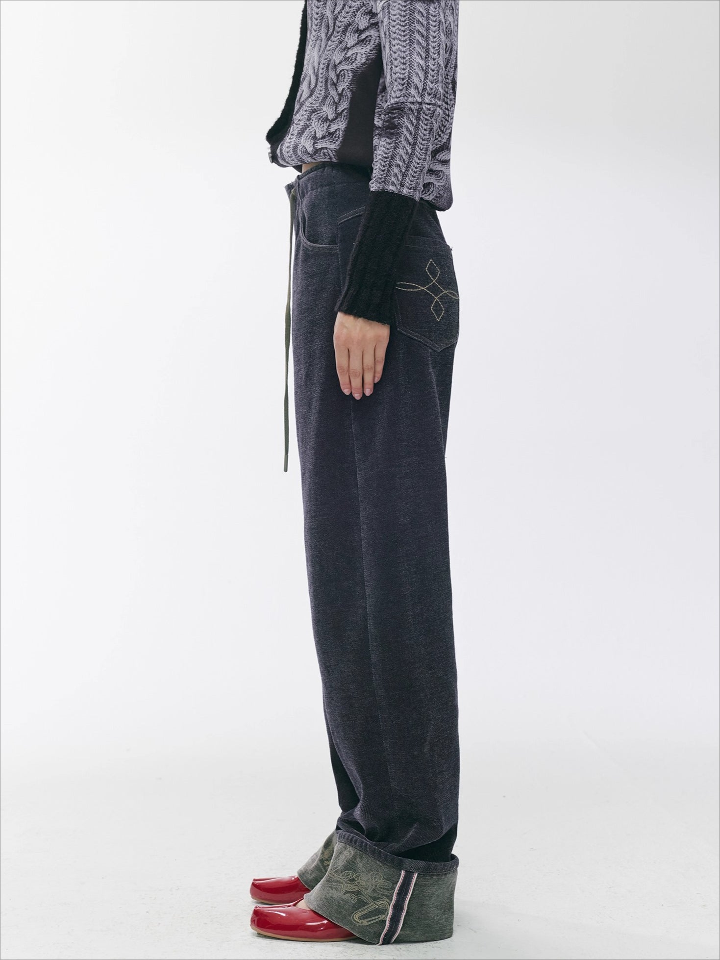 Vintage Washed Straight-Leg Denim Pants