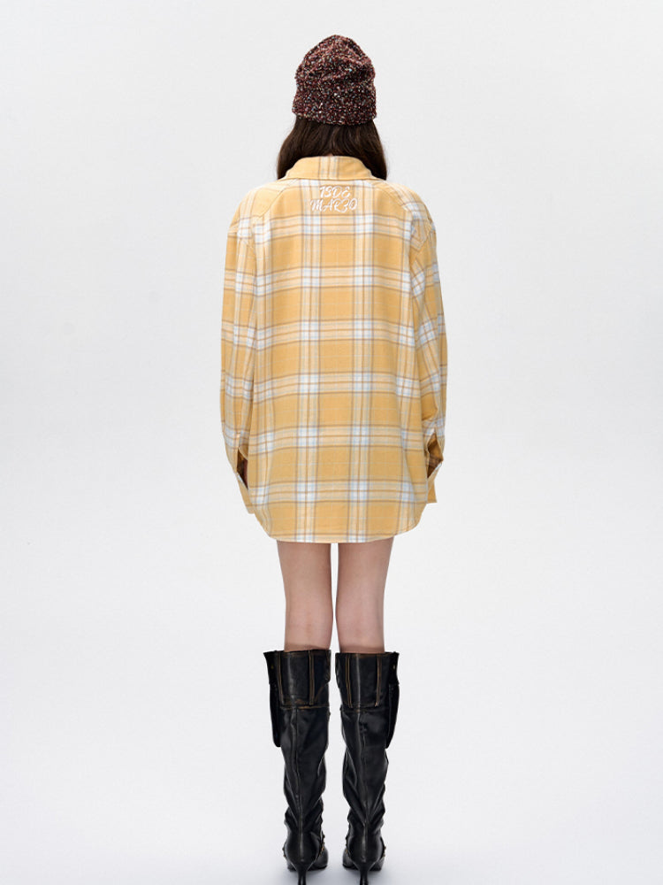 Plaid Pocket Companion Long-Sleeve Shirt Jacket - CHINASQUAD