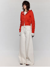 White Jeans Clear Stitching Wide-Leg Pants Jeans - CHINASQUAD