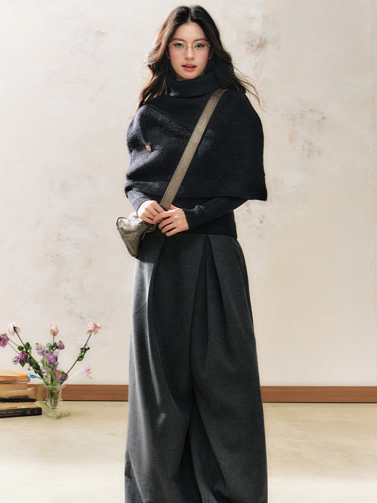 Black Design Hoodie Knitted Sweater - CHINASQUAD