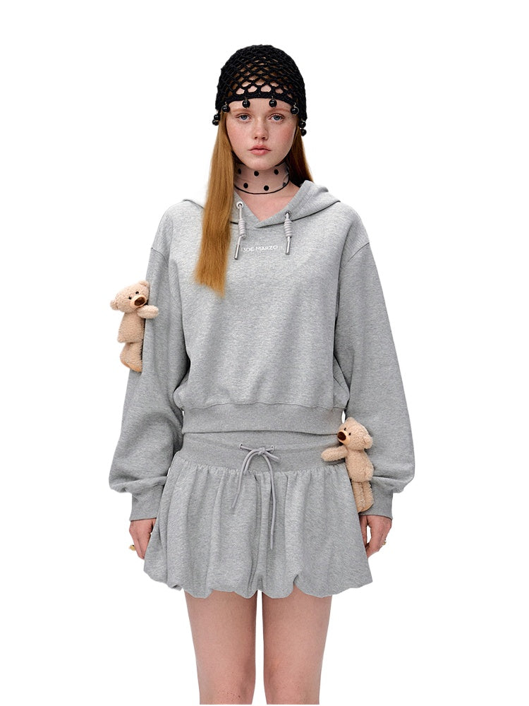 Embroidered Cropped Hoodie - CHINASQUAD