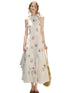 Halter Neck Printed Square Scarf Long Dress - CHINASQUAD