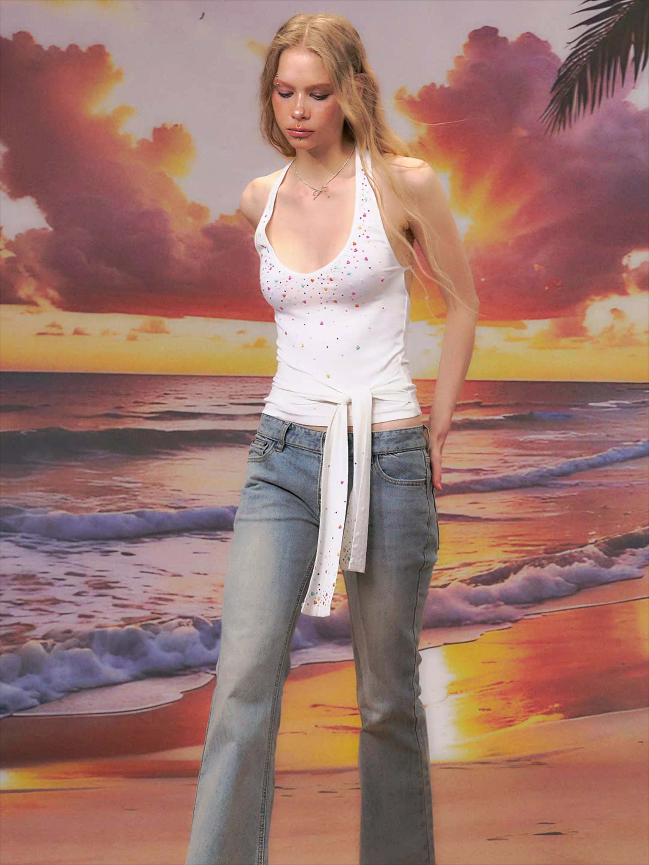 Crystal-Embellished Tencel Wool Camisole