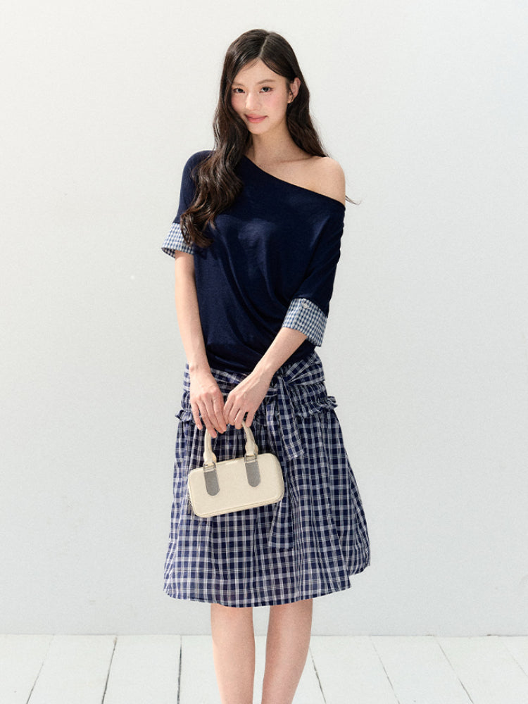 Plaid Strapless Tube Top Dress - CHINASQUAD