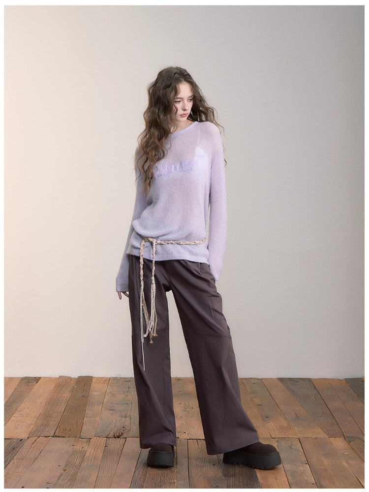 Pleated Double-Button Straight Wide-Leg Pants - CHINASQUAD