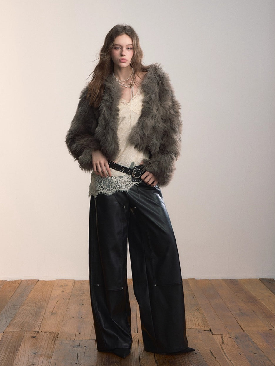 Faux Fur Short Jacket - CHINASQUAD