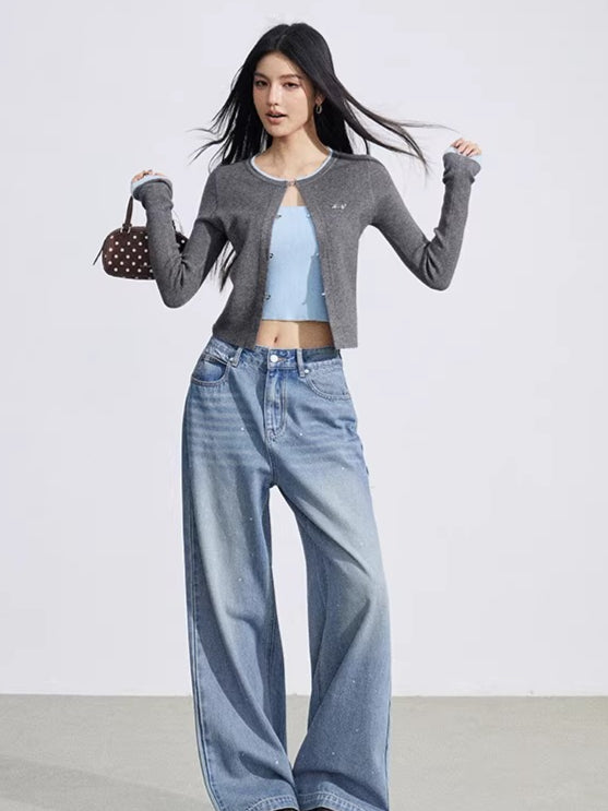 Contrast Layered Knit Slim Base Layer
