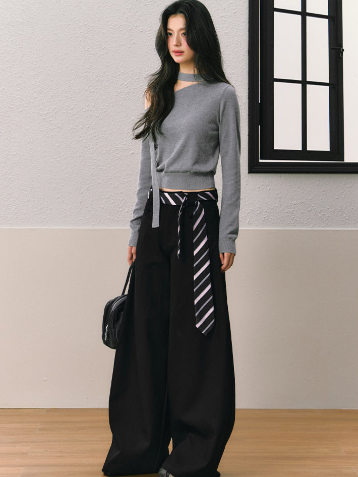 Black Wide-Leg Pants - CHINASQUAD