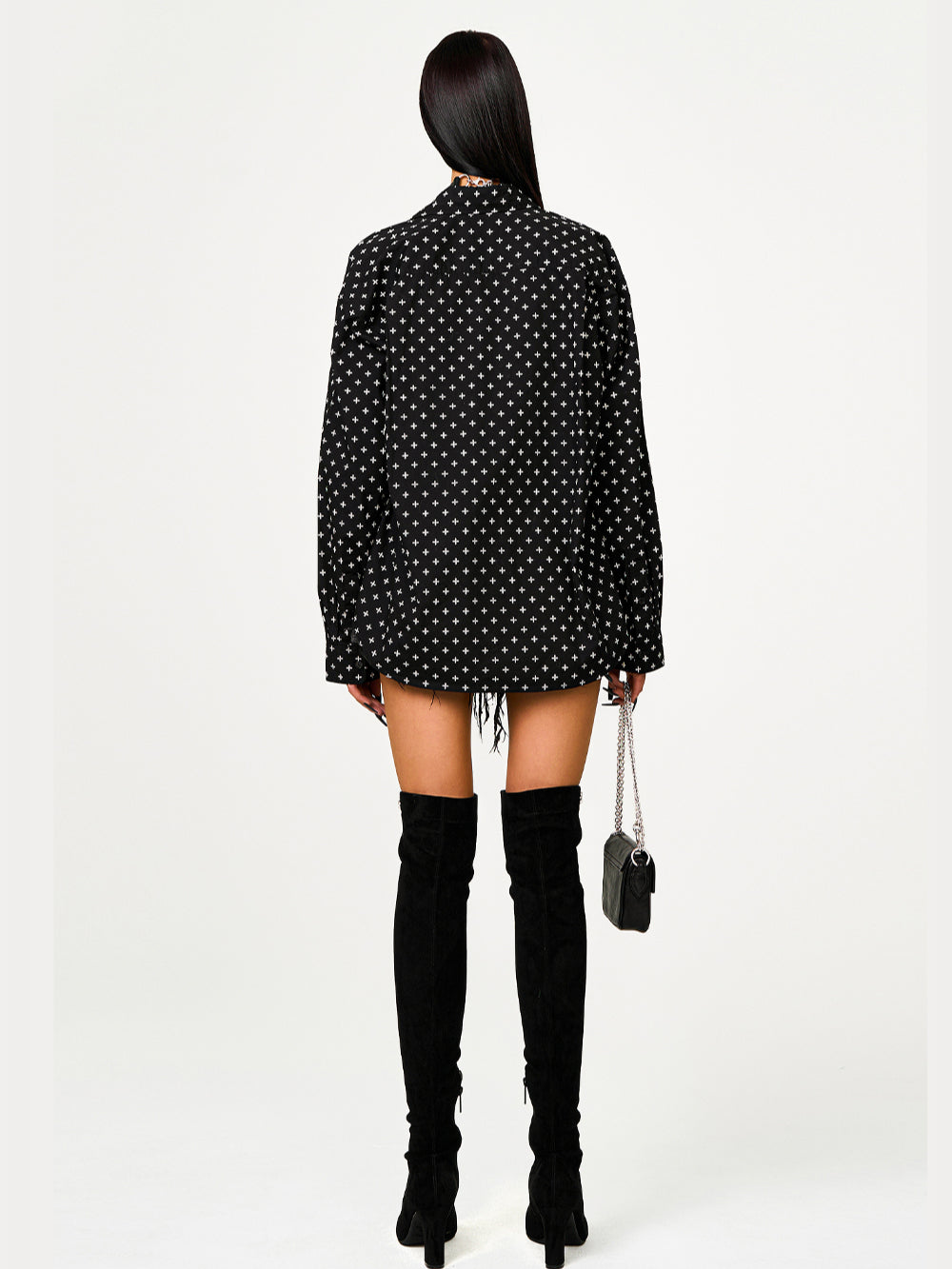 Black Oversized Cotton Shirt - CHINASQUAD