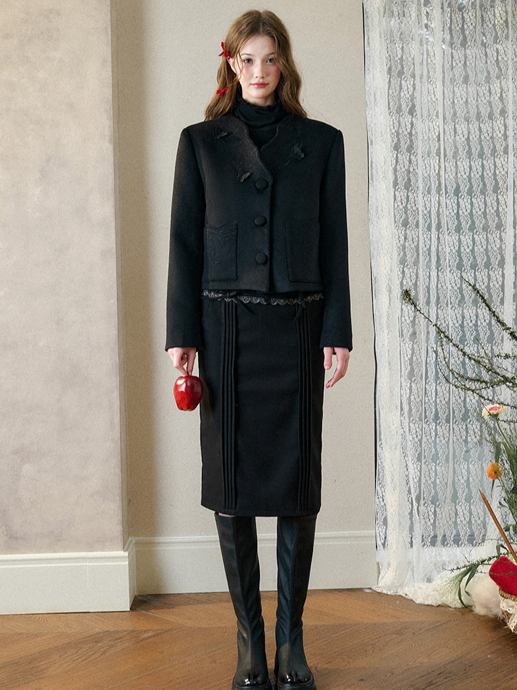A-Line Heavy Pleated Bow Skirt - CHINASQUAD