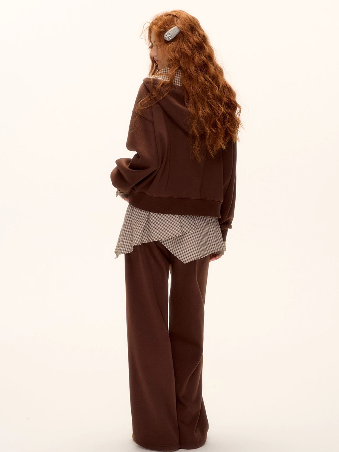 Fleece Hoodie & Wide-Leg Sweatpants Set