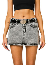 Classic Cross Angled Denim Skirt - CHINASQUAD