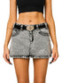 Classic Cross Angled Denim Skirt - CHINASQUAD