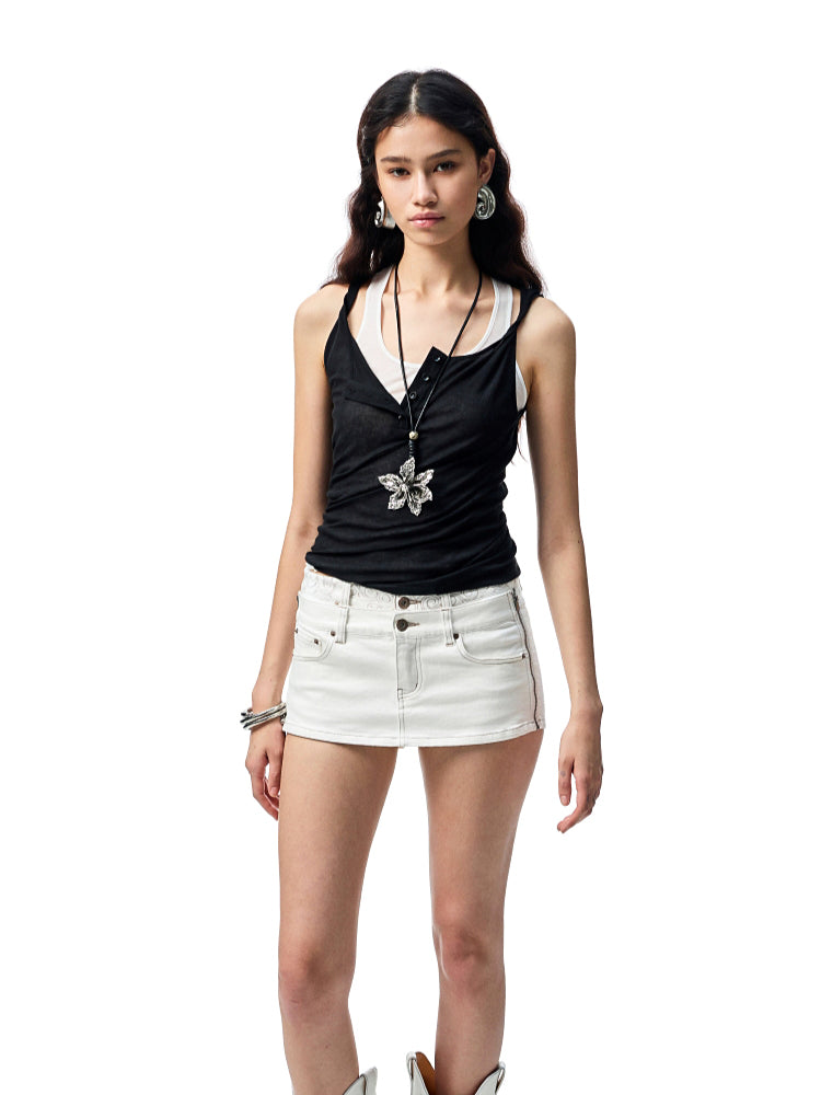 Double-layer Fake Two-piece Color-Blocking Vest - CHINASQUAD