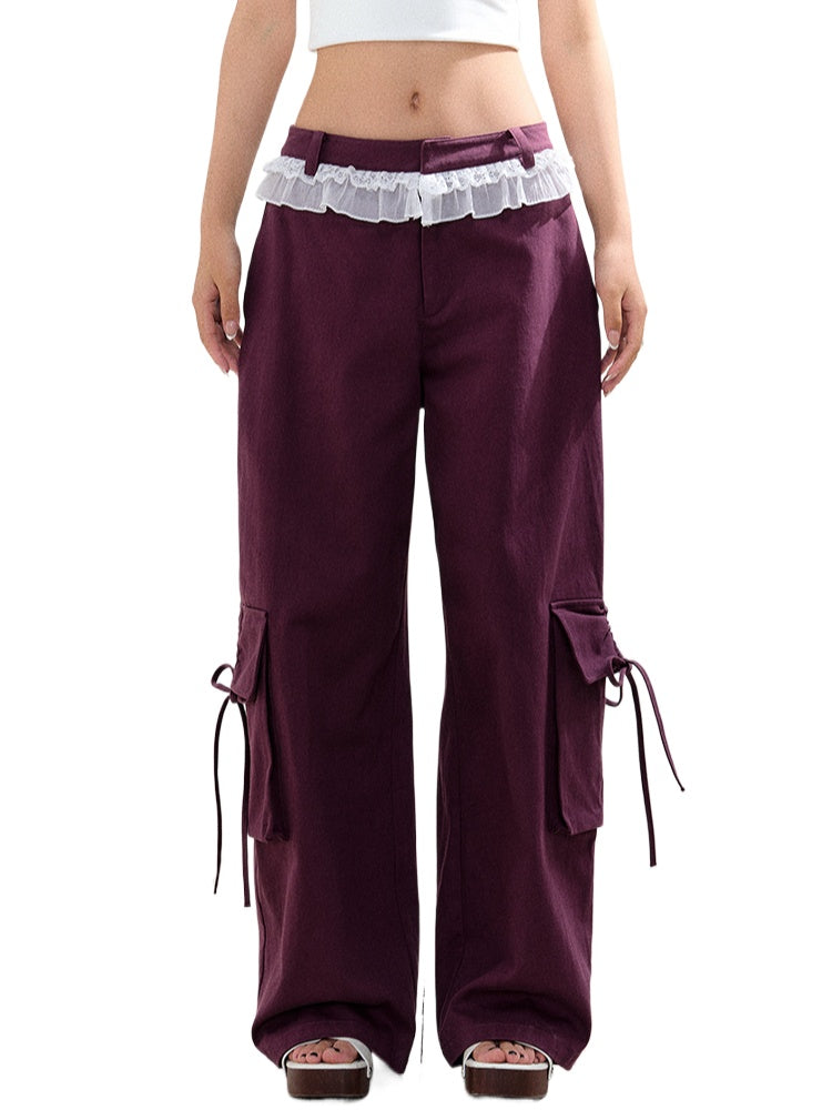 Fake Two Piece Drawstring Big Pocket Utility Pants - CHINASQUAD