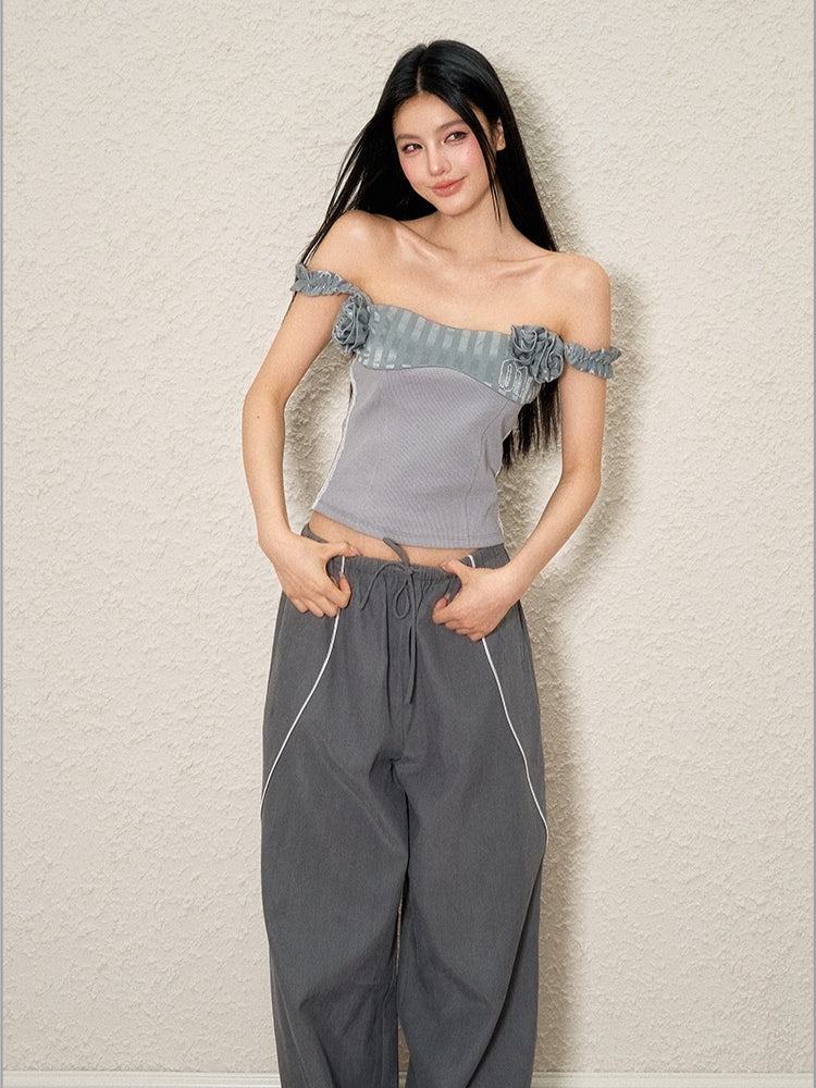 Striped Design Loose Wide-Legged Pants - CHINASQUAD