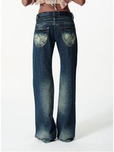 Distressed Washed Contrast Low-Waist Jeans - CHINASQUAD