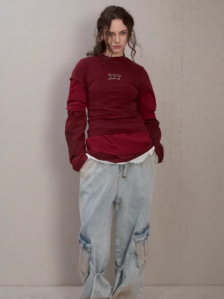 Lipstick Graffiti Cap-Sleeve Slim-Fit T-Shirt