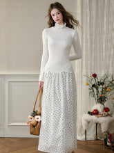 High-Waisted Slim Hand-Drawn Floral Skirt - CHINASQUAD