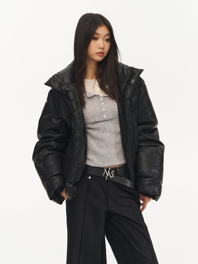 Black Loose Thickened Down Jacket - CHINASQUAD