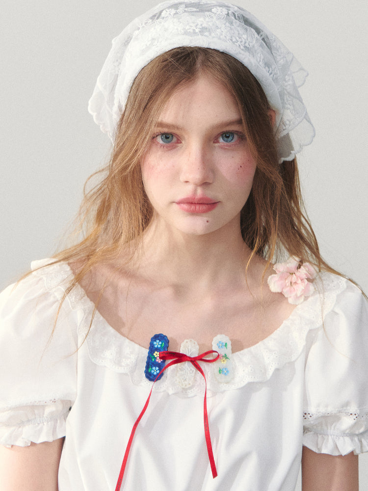 Hand-painted Flower Acetate Hair Clip