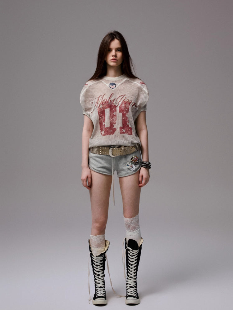 Contrast Logo Vintage Printed Rugby Jersey Shirt