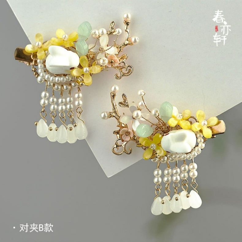 Osmanthus Rabbit Hanfu Hair Clips - CHINASQUAD