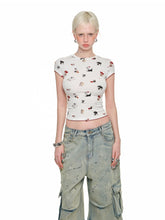 Printed Denim Shorts - CHINASQUAD