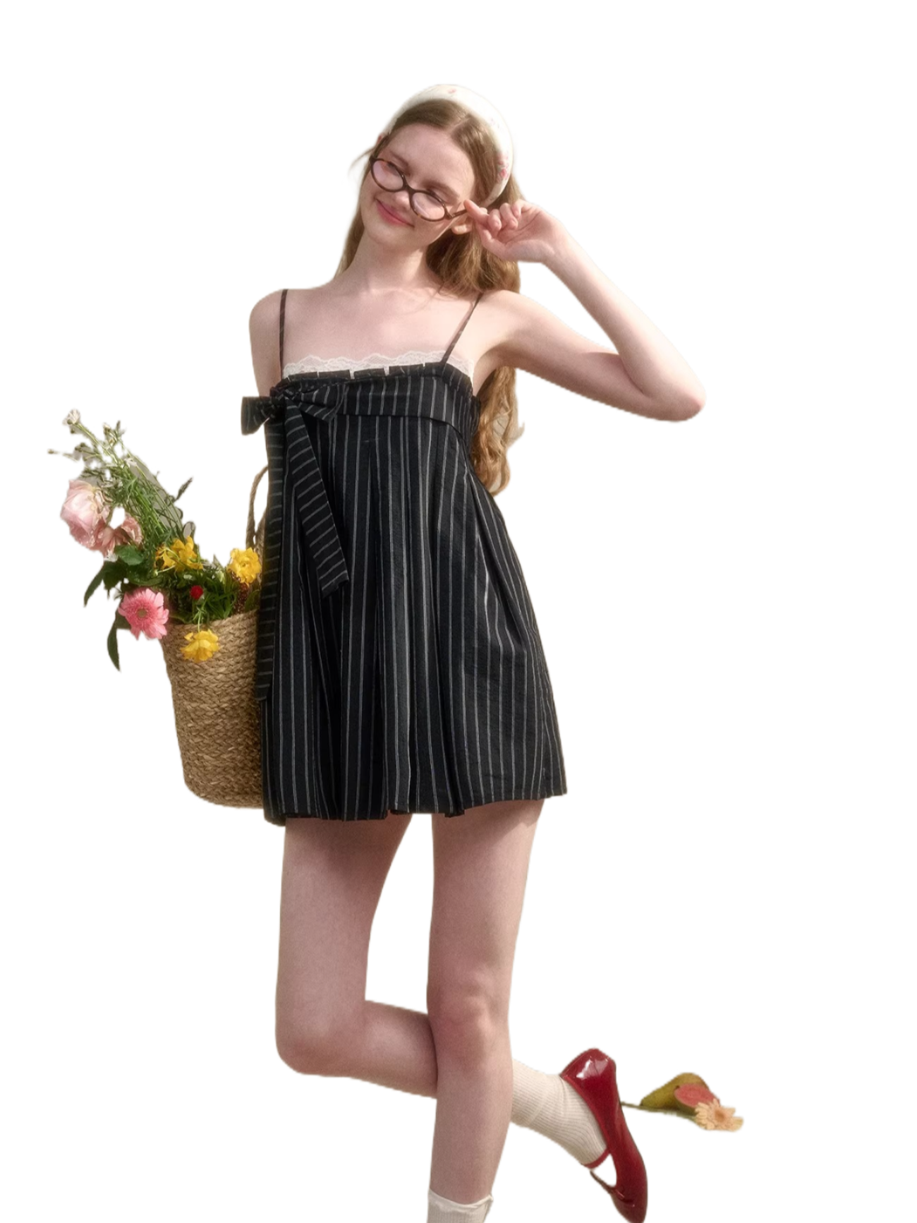 French Riviera Striped Babydoll Dress