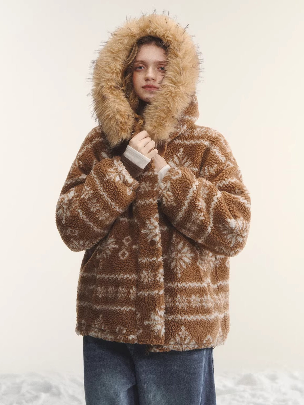 Fur Collar Fleece Hooded Jacket