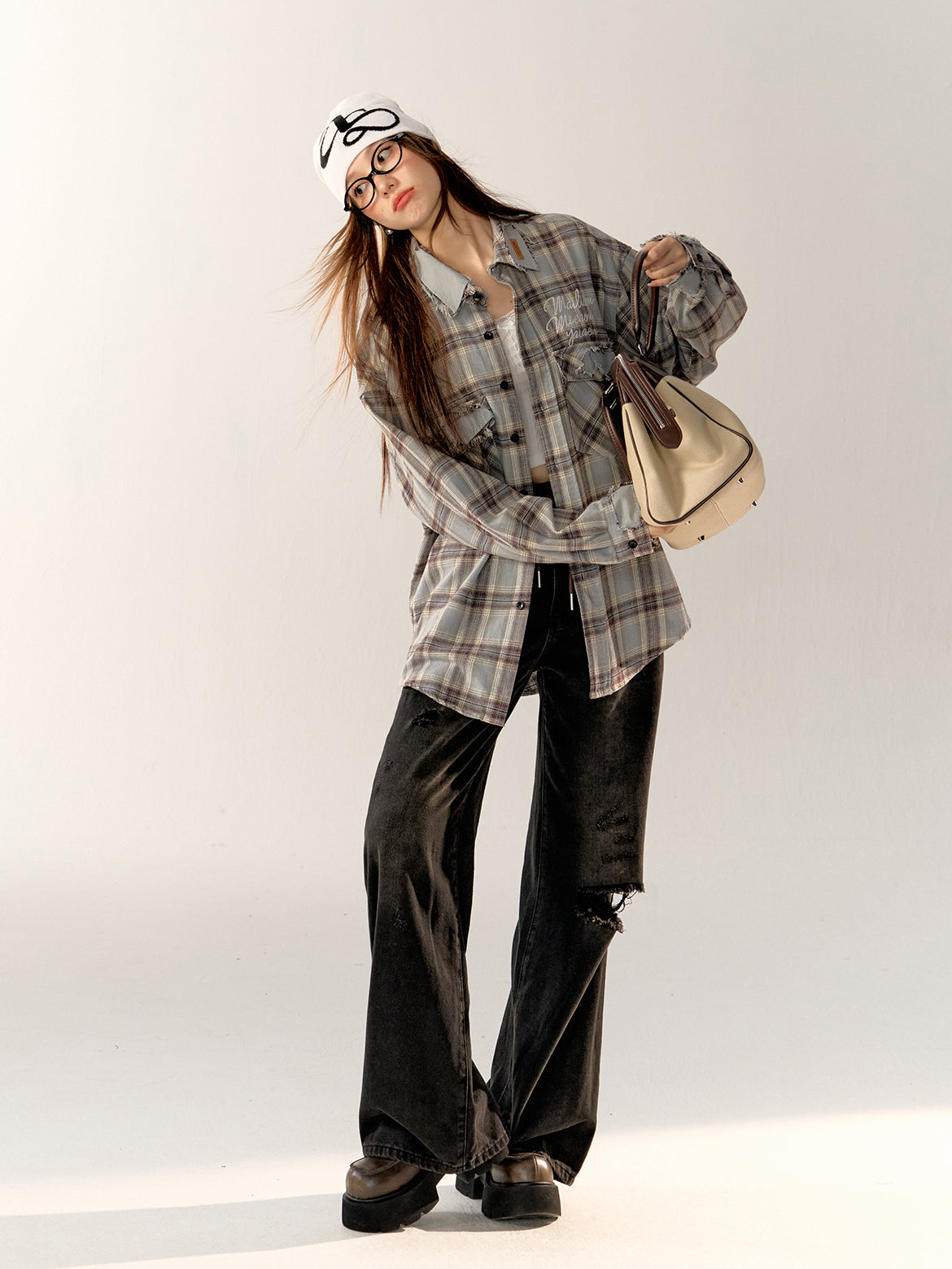 Plaid Long-Sleeve Shirt - CHINASQUAD