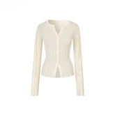 Button-Down Waist-Cinched Lyocell Knit Cardigan - CHINASQUAD