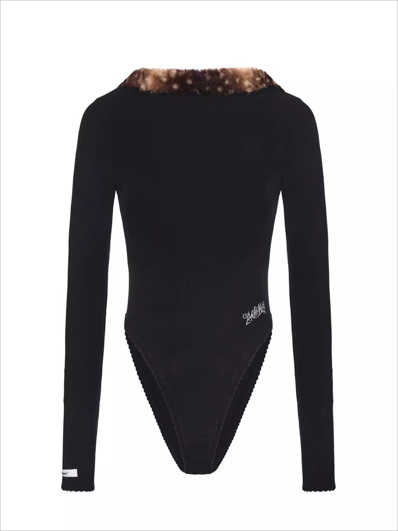 Faux Fur-Panelled Knit Bodysuit