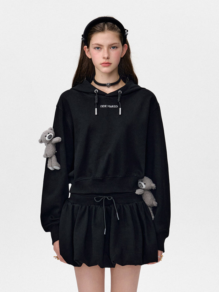 Embroidered Cropped Hoodie - CHINASQUAD