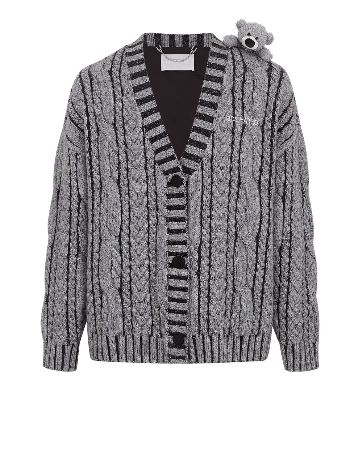Twist-Knit Unisex V-Neck Cardigan