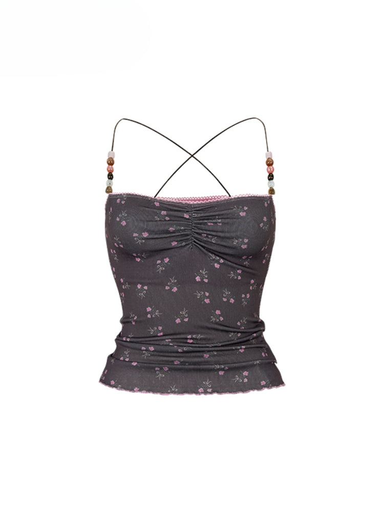 Floral Print Cami Top - CHINASQUAD