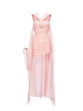 Rosa Chiffon Floral-print Halter Neck Backless Dress - CHINASQUAD