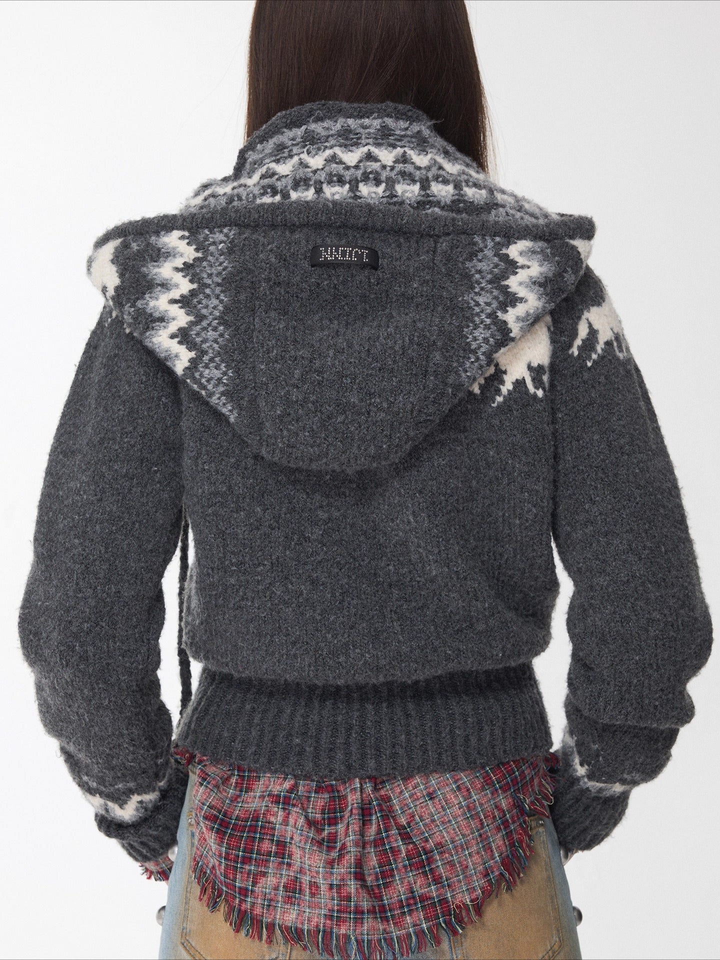 Fair Isle Pony Jacquard Knit Balaclava Hat