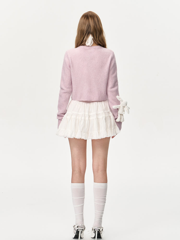 Short Knitted Cardigan Sweater Jacket - CHINASQUAD