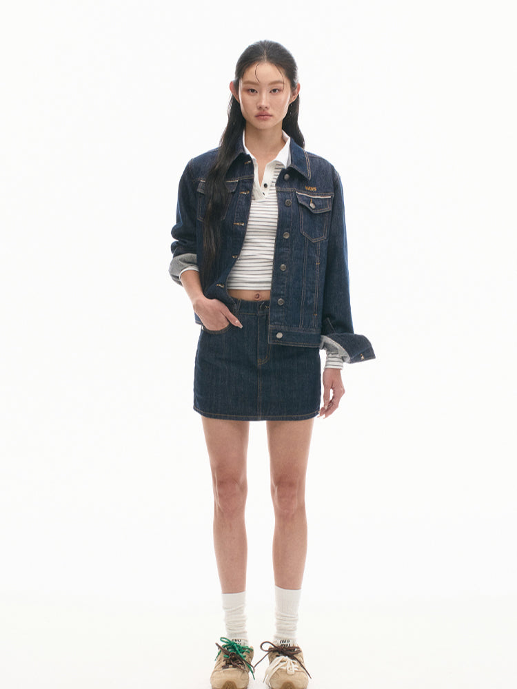 Classic Retro Mid-Waist Cotton Skirt - CHINASQUAD