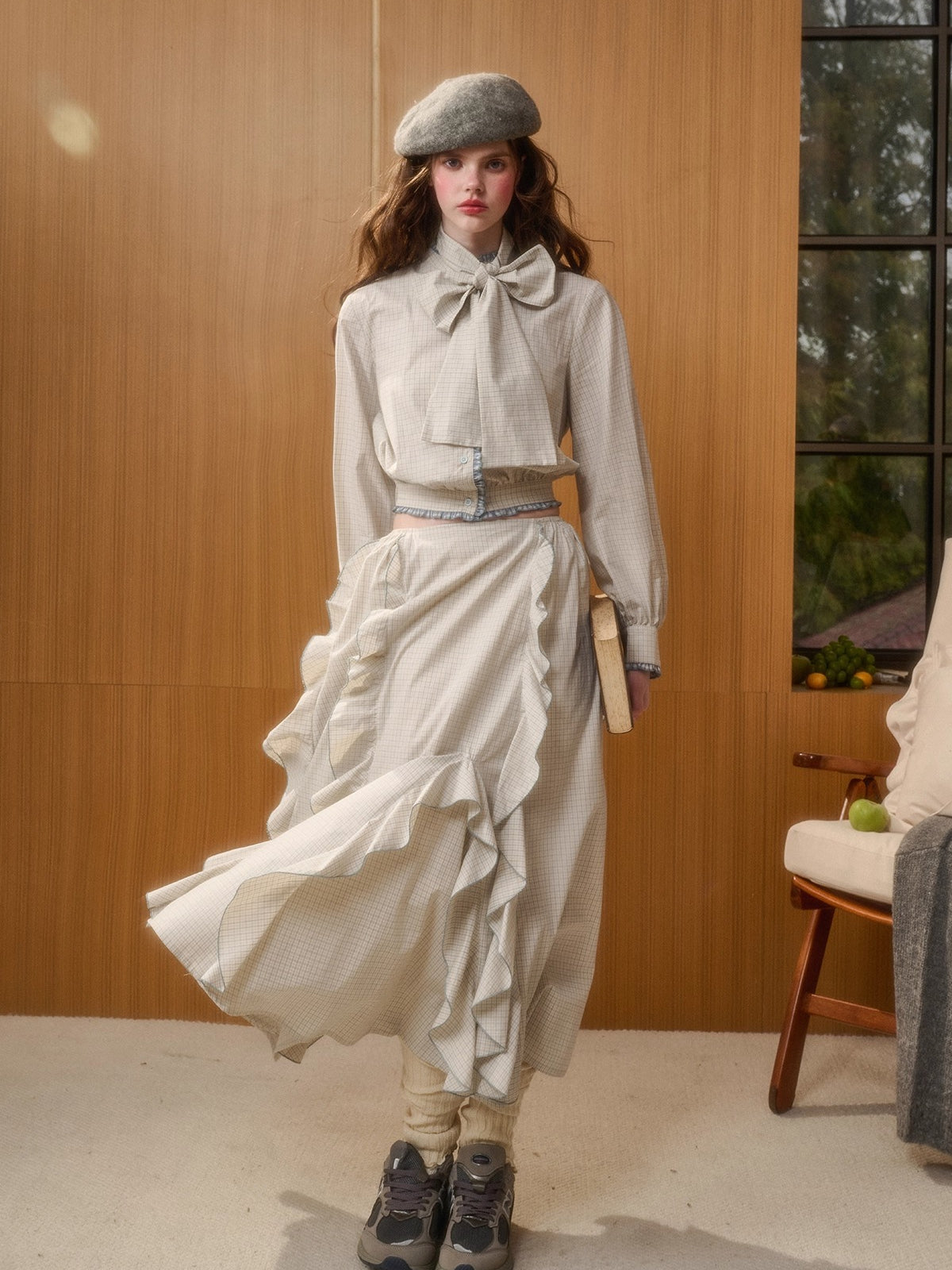 Organic Cotton Gingham Blouse Set