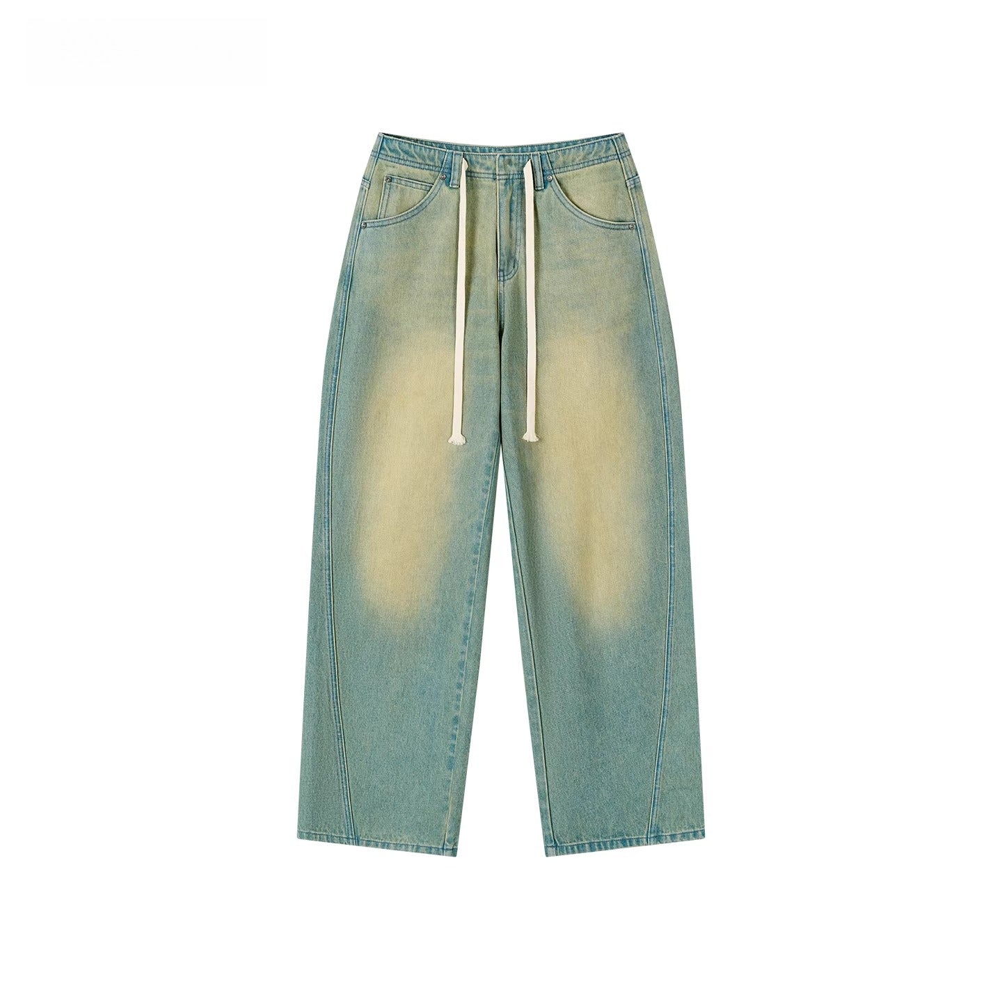 Denim Essence Relaxed Drawstring Pants - CHINASQUAD