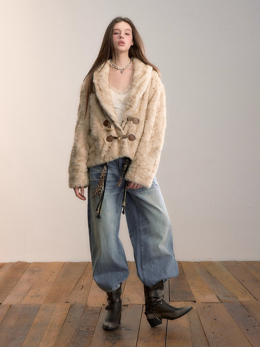 Reversible Faux Fur Toggle Jacket
