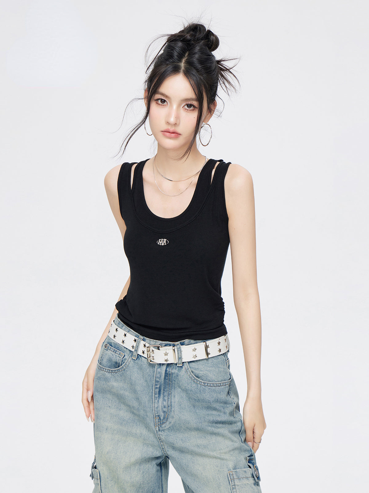 Blue & Black U-Neck Vest - CHINASQUAD