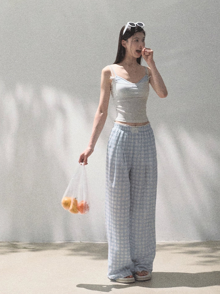 Tencel–Linen Relaxed Wide-Leg Pants