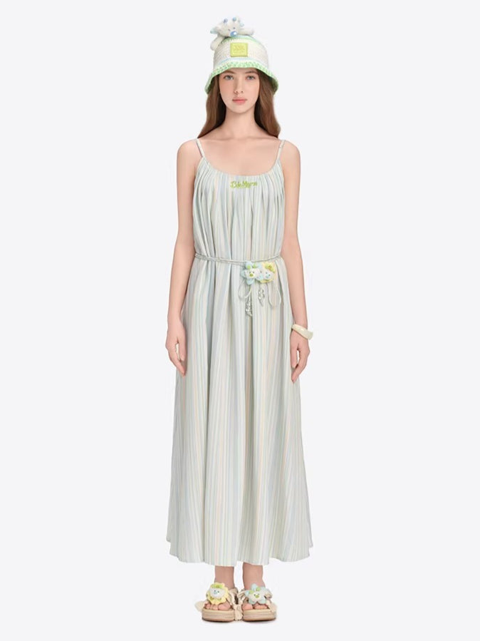 Floral Doll Strap Maxi Dress