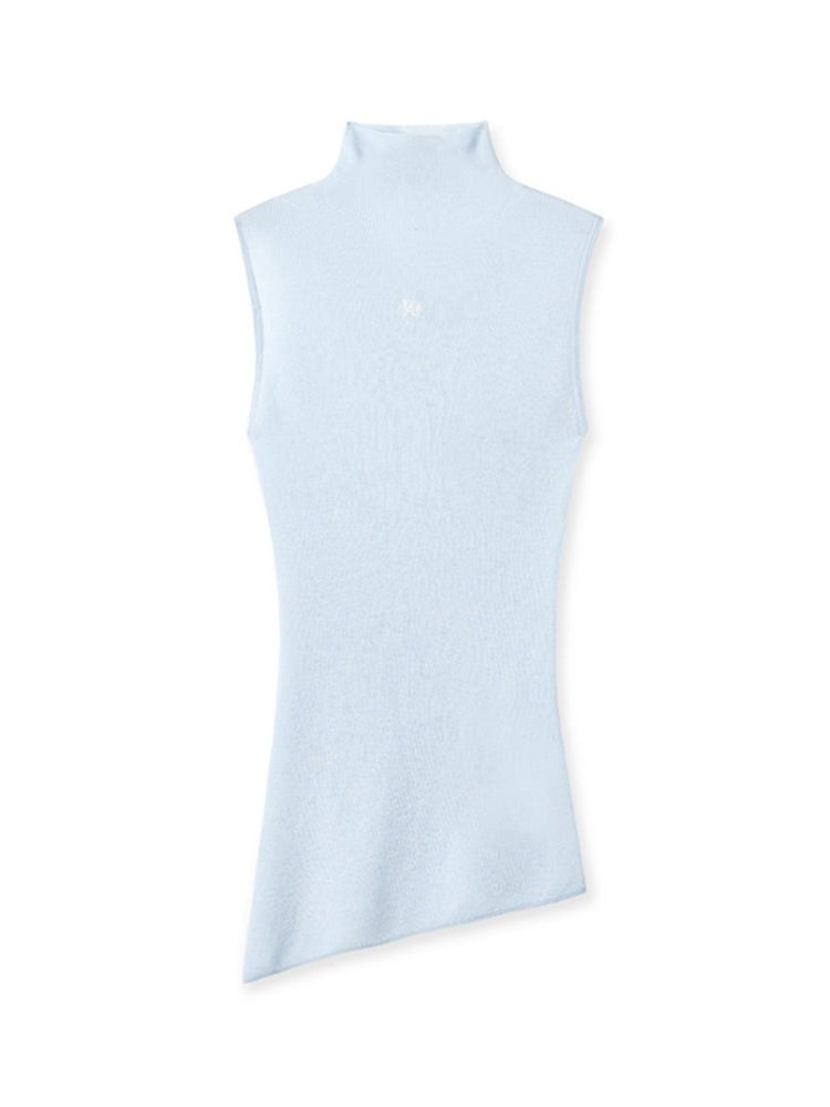 “Djembe Series” 100% Wool Asymmetric Hem Turtleneck T-shirt - CHINASQUAD