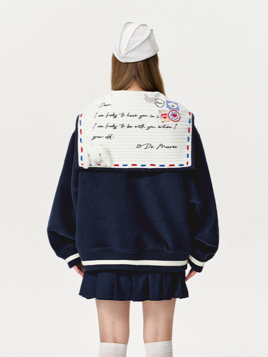 Love Letter Tweed Baseball Jacket - CHINASQUAD
