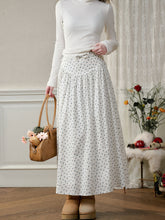 High-Waisted Slim Hand-Drawn Floral Skirt - CHINASQUAD