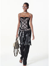 Contrast Plaid Ribbon-pieced Ruffled Skort - CHINASQUAD